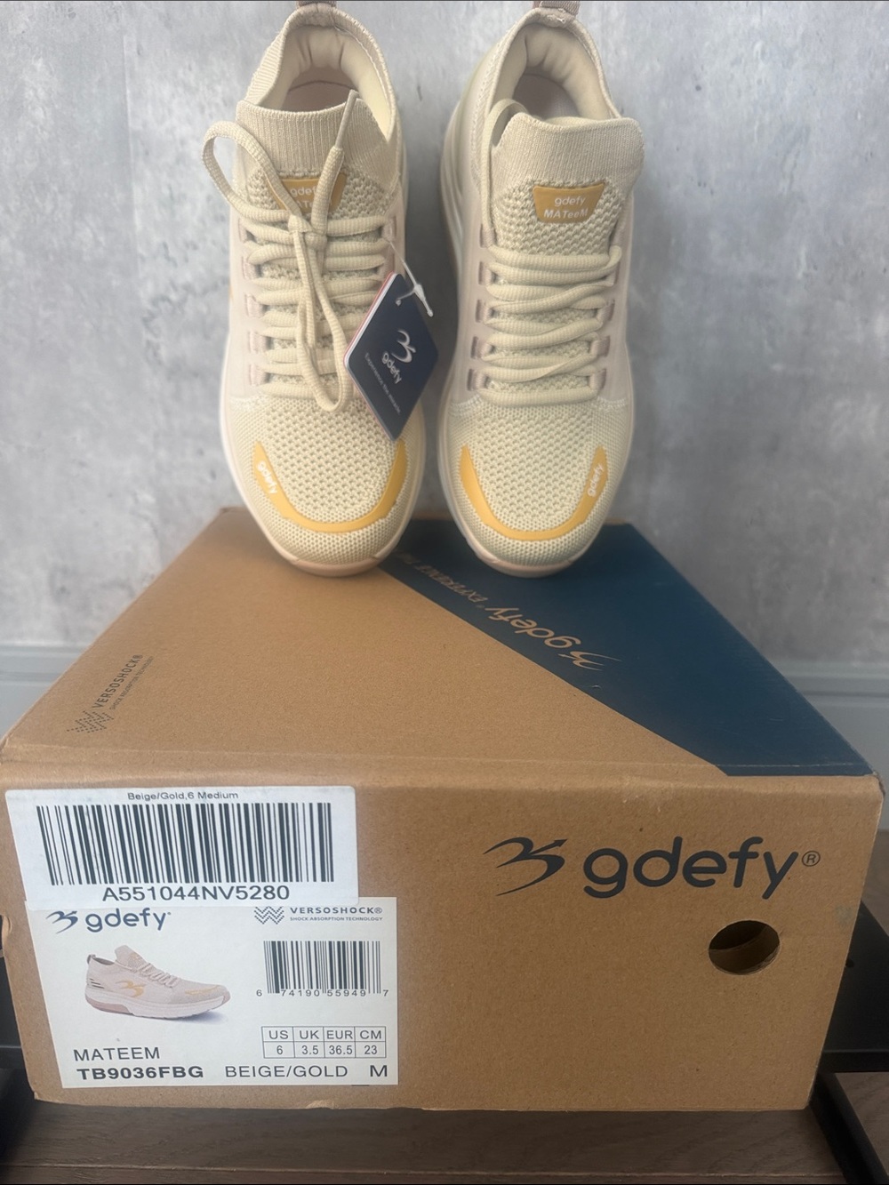 gdefy Mateem Beige/Gold Women's Sneakers